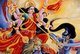 Nepal: The Hindu goddess Durga defeats Mahishasura, the son of the demon Rambha in a wall painting in Pashupatinath, Kathmandu